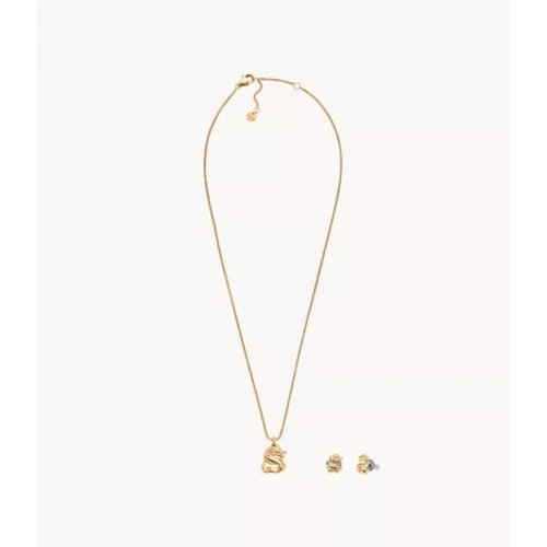 Skagen LNY Gift Set Gold-Tone Stainless Steel Earrings and Necklace