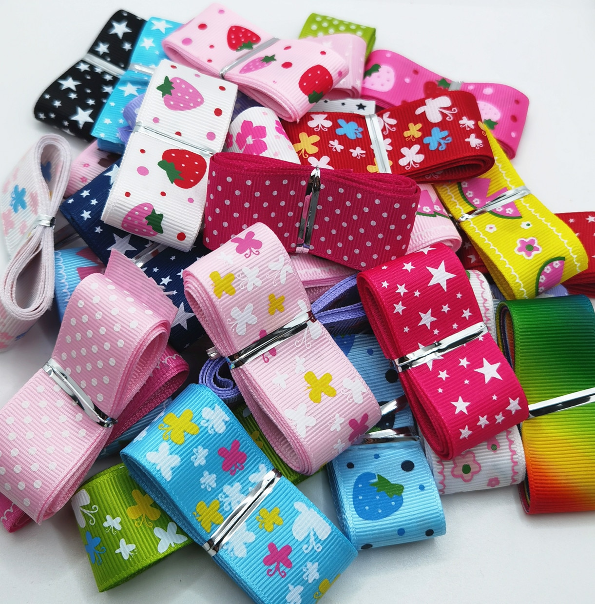 suoja 22 25mm Cartoon ribbon 5y/lot (1y/pc) DIY hand hair bow materials gift packaging mixed wedding Grosgrain mix