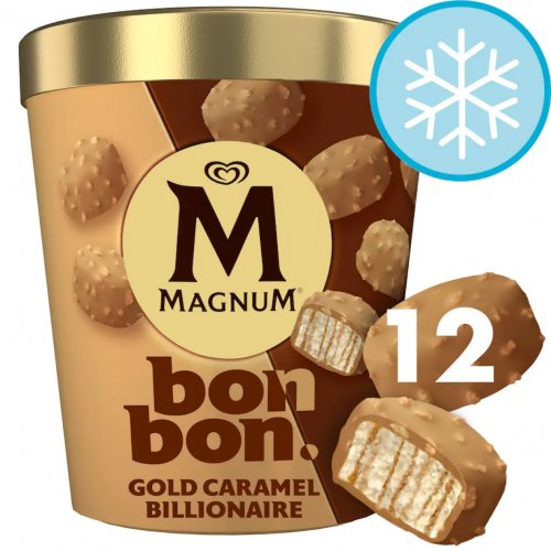 Magnum Bon Bon Gold Caramel Billionaire Ice Cream 12 Pack 204ml