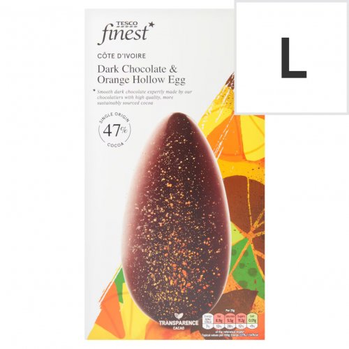 Tesco Finest Dark Chocolate & Orange Hollow Egg 228g