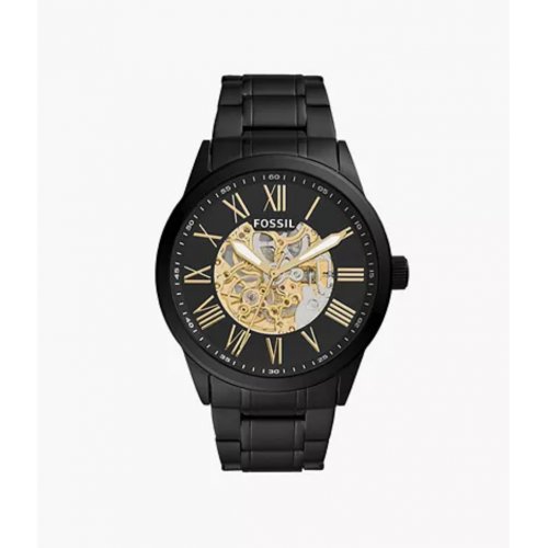 Flynn Automatic Black Stainless Steel Watch