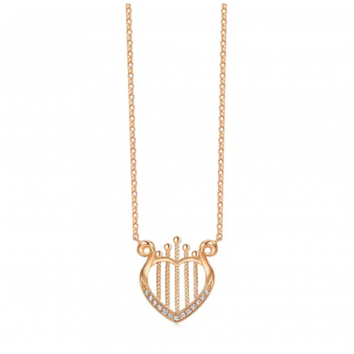 18K Rose Gold Diamond Necklace