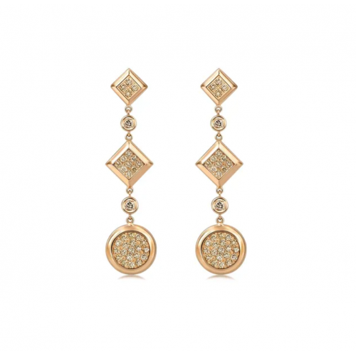 'Timeless' 18K Rose Gold Brown Diamond Earrings
