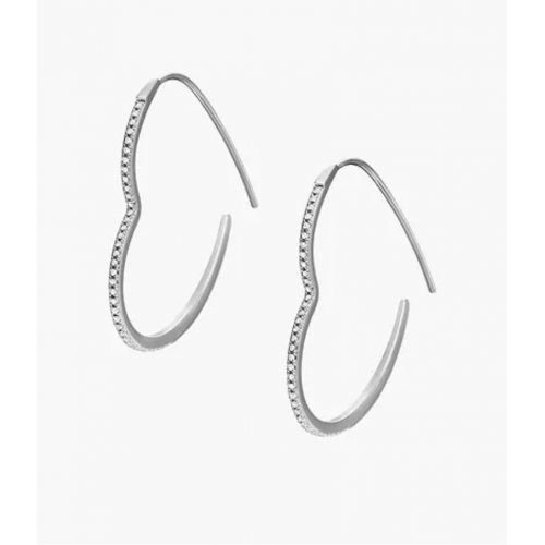 All Stacked Up Silver-Tone Brass Whisper Hoop Earrings