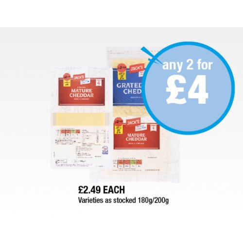 Jack's Mature Cheddar, Grated Mild Cheddar